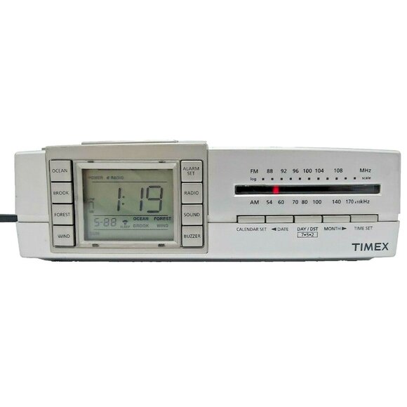 Timex T434S Triple Alarm Clock Radio AM-FM with 4 Nature Sounds Options and DST - Picture 3 of 10